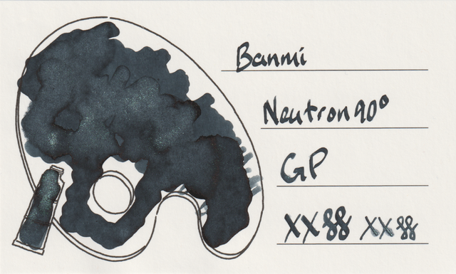 Scan of an ink swatch card made from Iroful paper
