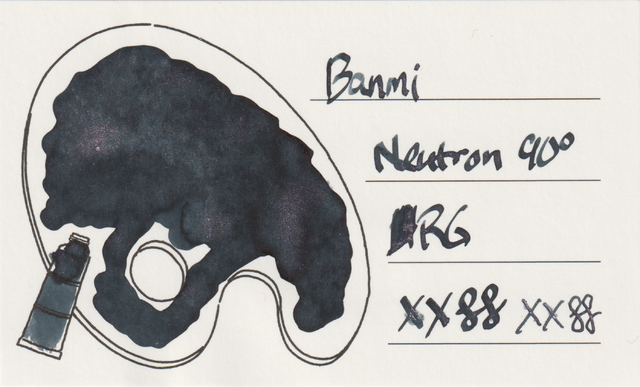 Scan of an ink swatch card made from Iroful paper