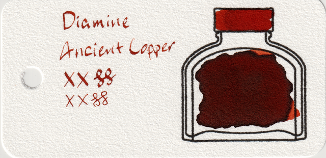 Scan of an ink swatch card made from Col-o-ring paper