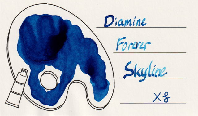 Scan of an ink swatch card made from Iroful paper