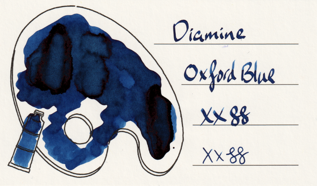 Scan of an ink swatch card made from Iroful paper