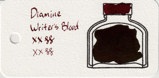 Scan of an ink swatch card made from Col-o-ring paper