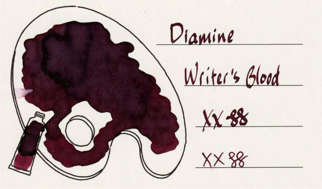 Scan of an ink swatch card made from Iroful paper