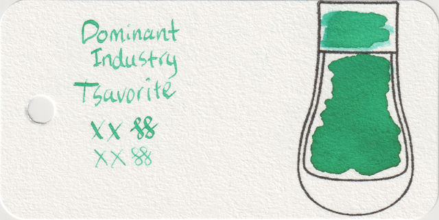 Scan of an ink swatch card made from Col-o-ring paper