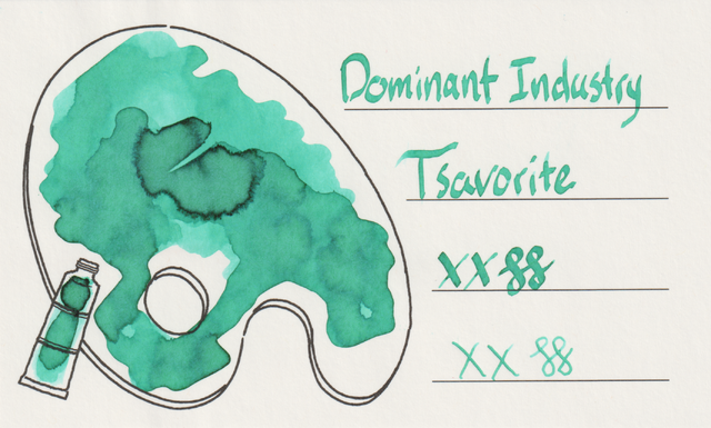 Scan of an ink swatch card made from Iroful paper