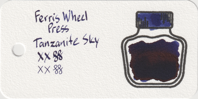 Scan of an ink swatch card made from Col-o-ring paper