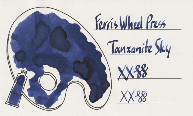 Scan of an ink swatch card made from Iroful paper