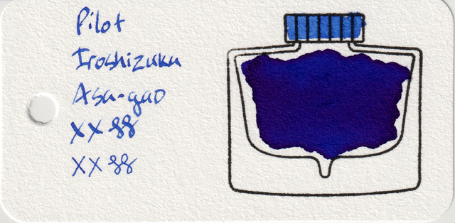 Scan of an ink swatch card made from Col-o-ring paper