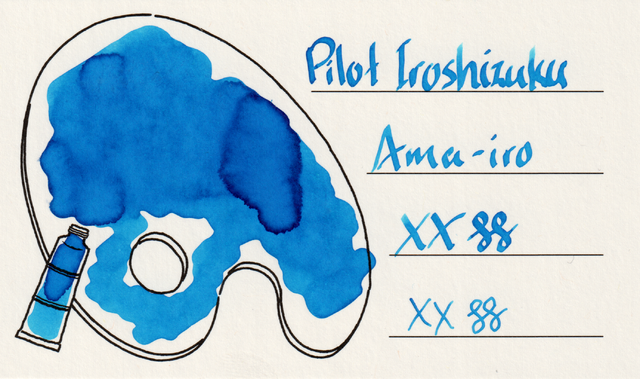 Scan of an ink swatch card made from Iroful paper