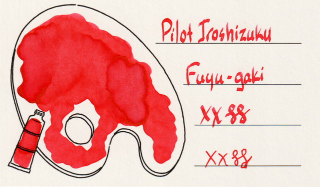 Scan of an ink swatch card made from Iroful paper