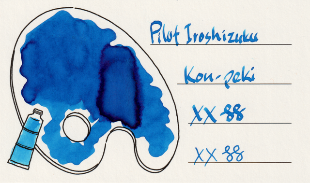Scan of an ink swatch card made from Iroful paper