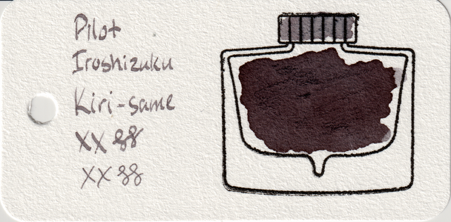 Scan of an ink swatch card made from Col-o-ring paper