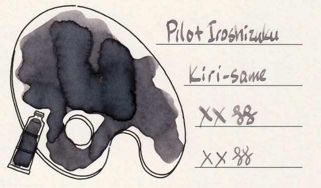 Scan of an ink swatch card made from Iroful paper