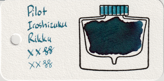 Scan of an ink swatch card made from Col-o-ring paper