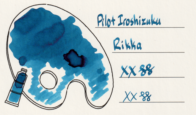 Scan of an ink swatch card made from Iroful paper