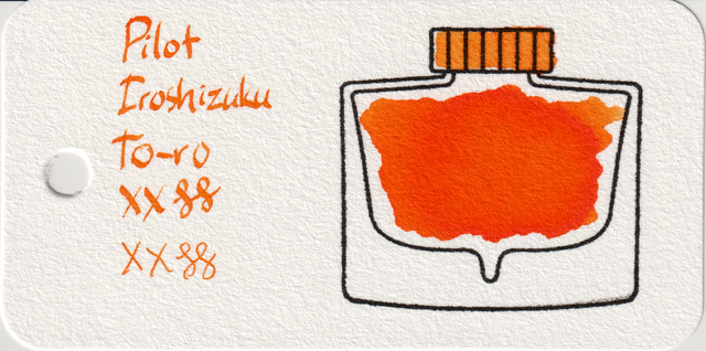 Scan of an ink swatch card made from Col-o-ring paper