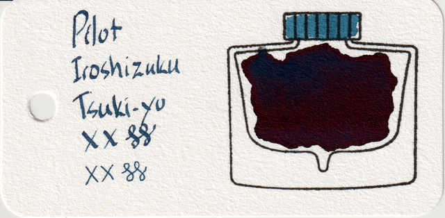 Scan of an ink swatch card made from Col-o-ring paper
