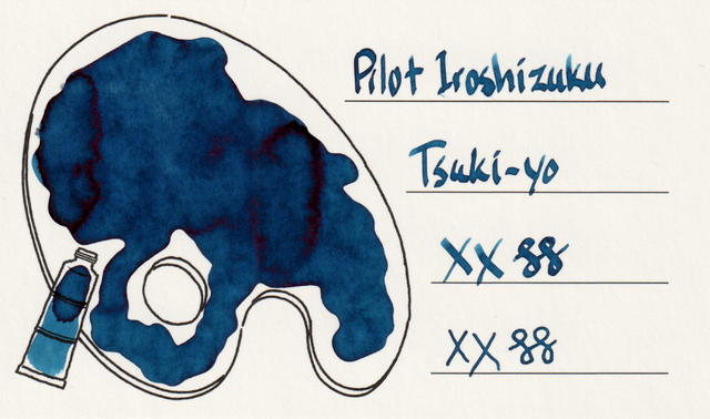Scan of an ink swatch card made from Iroful paper