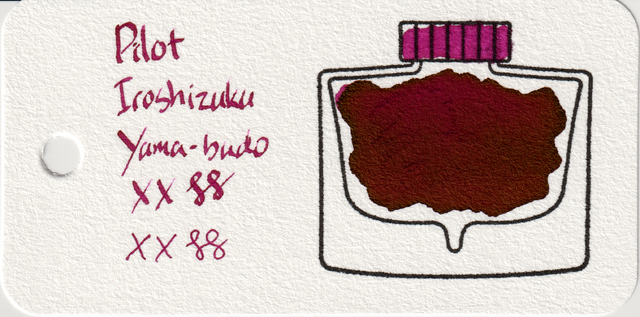 Scan of an ink swatch card made from Col-o-ring paper