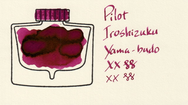 Scan of an ink swatch card made from MD paper