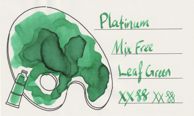 Scan of an ink swatch card made from Iroful paper