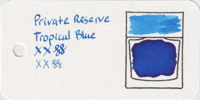 Scan of an ink swatch card made from Col-o-ring paper