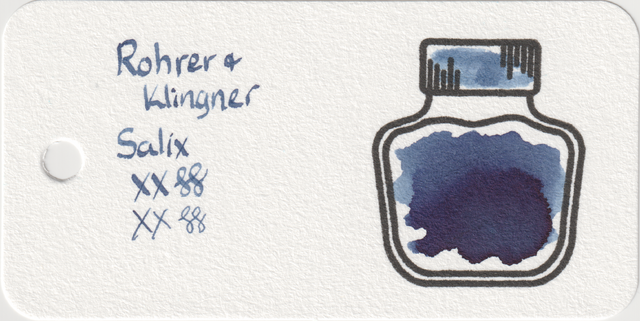 Scan of an ink swatch card made from Col-o-ring paper