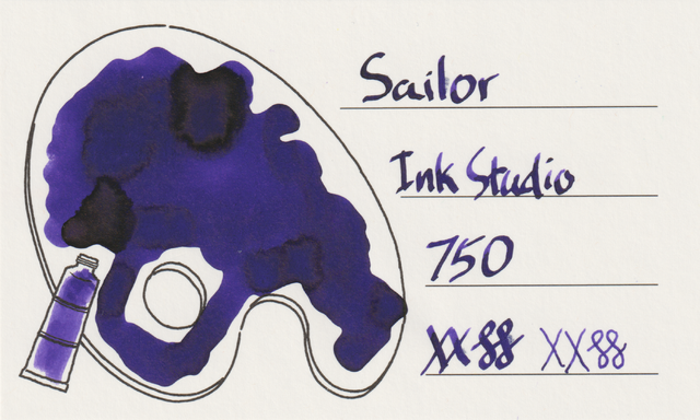 Scan of an ink swatch card made from Iroful paper