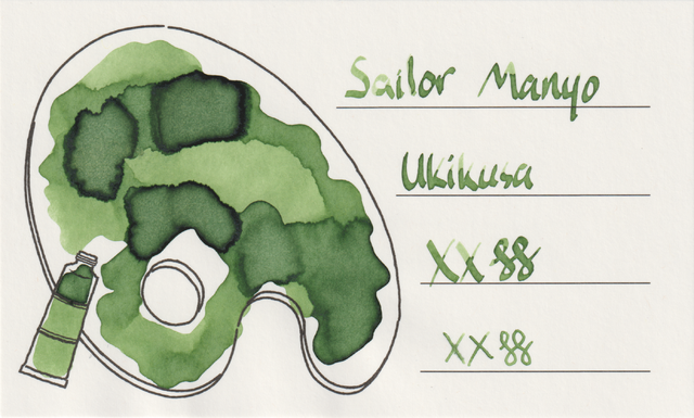 Scan of an ink swatch card made from Iroful paper