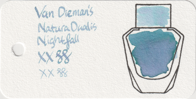 Scan of an ink swatch card made from Col-o-ring paper